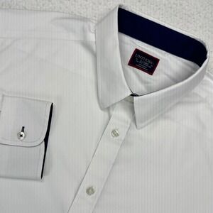 UNTUCKit Las Cases Shirt Mens XL White Striped Long Sleeve Wrinkle Free 31537